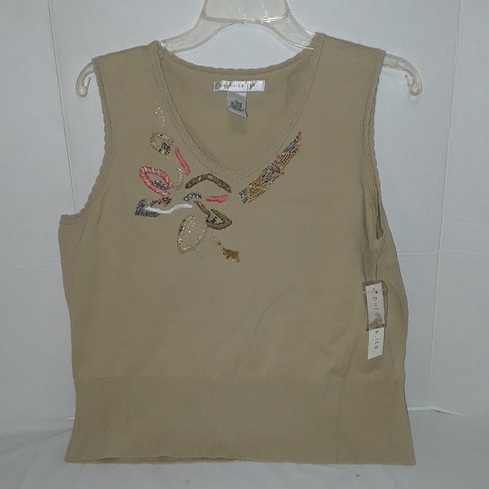 Embroidered Sequin Vest/Tank Top Y2K Transitional Wear